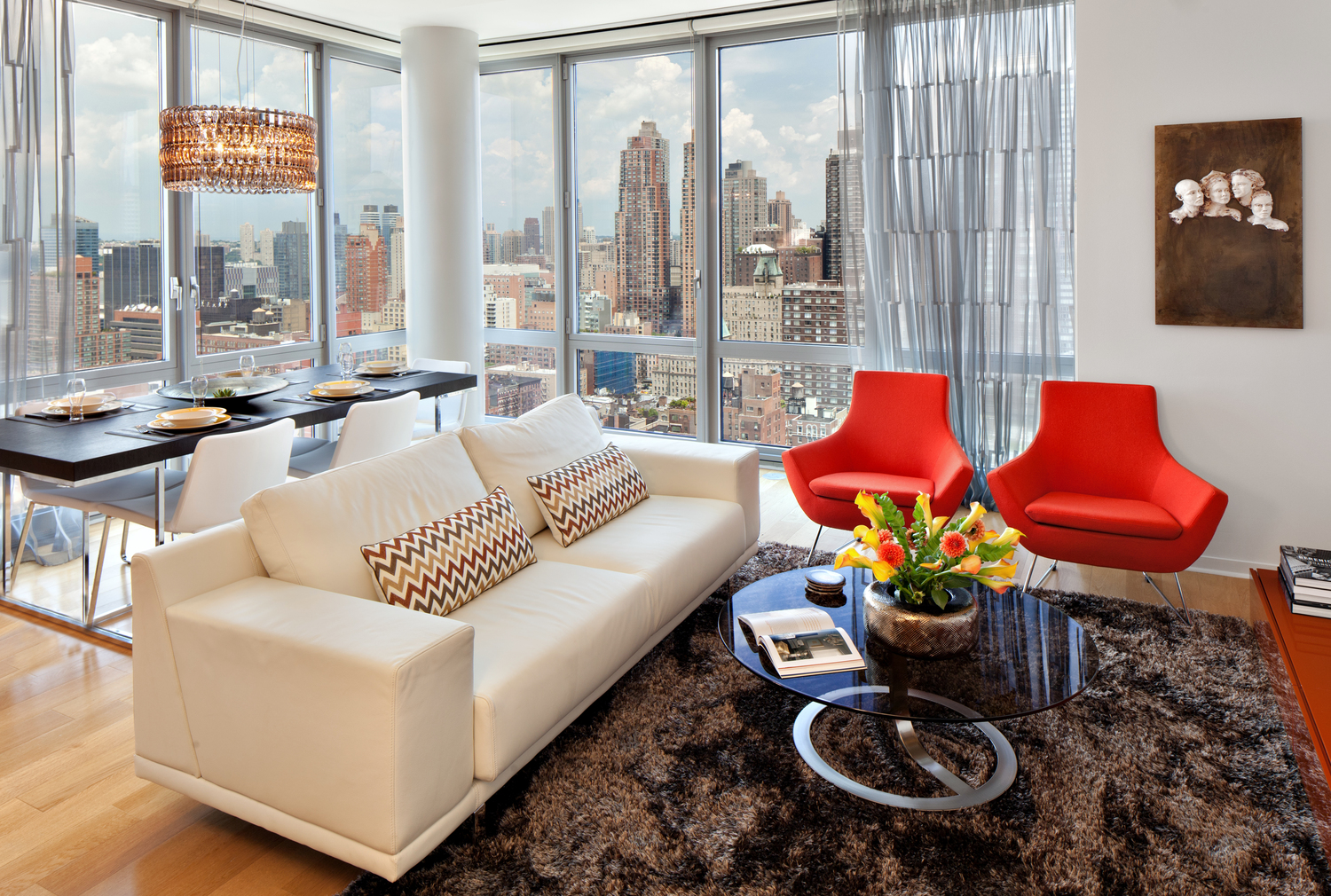 Living Room Design With Beautiful NYC View