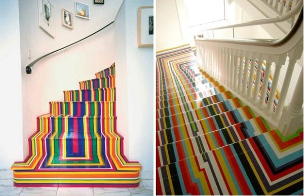 colorful rainbow stairs