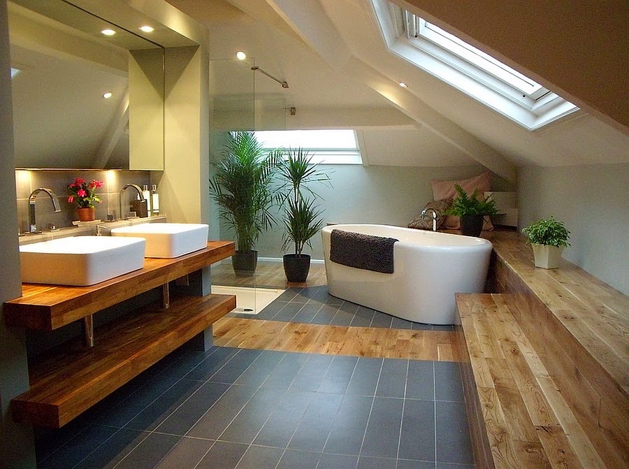 21 Beautiful Bathroom Attic Design Ideas Pictures