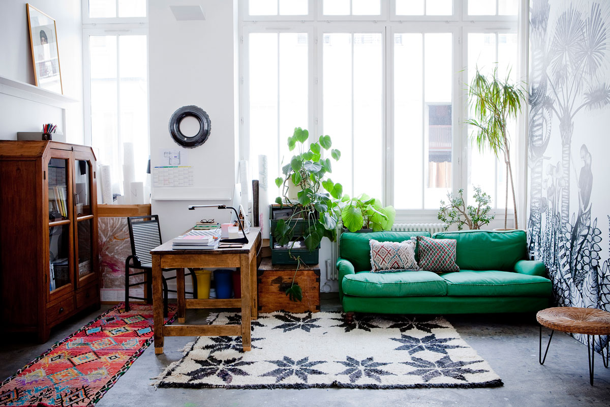 Livingroom With Small Space office space and bottle green Sofa decor