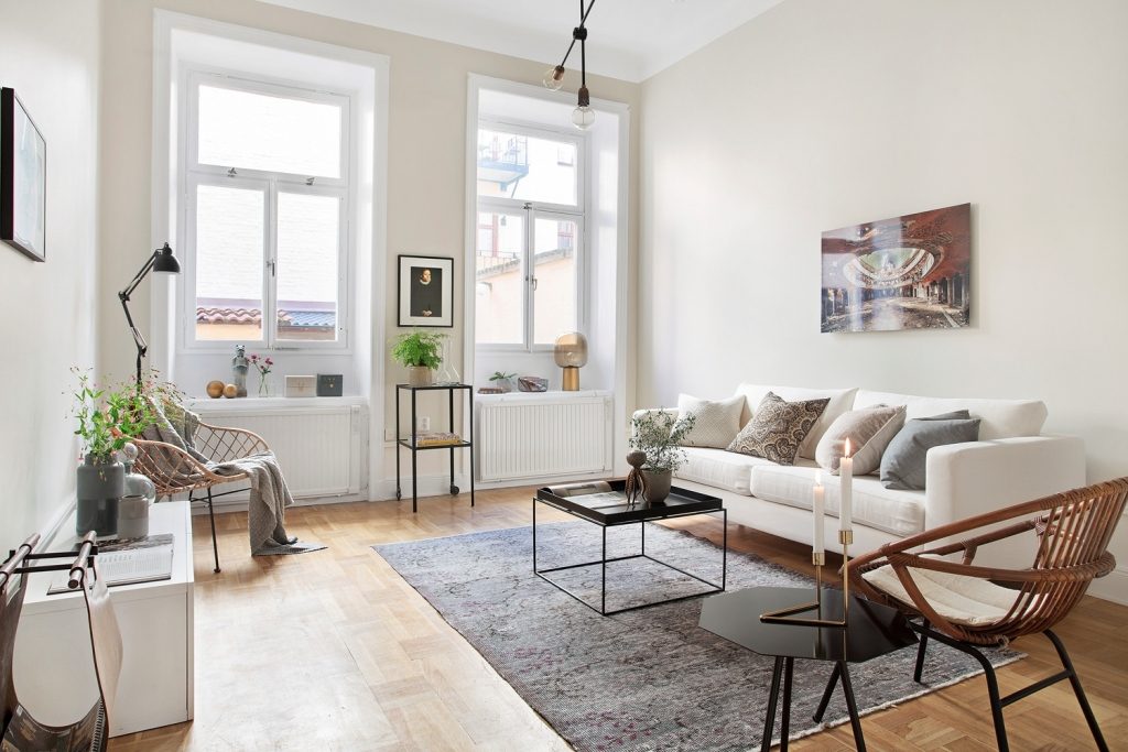 Scandinavian living room With Plants Decor