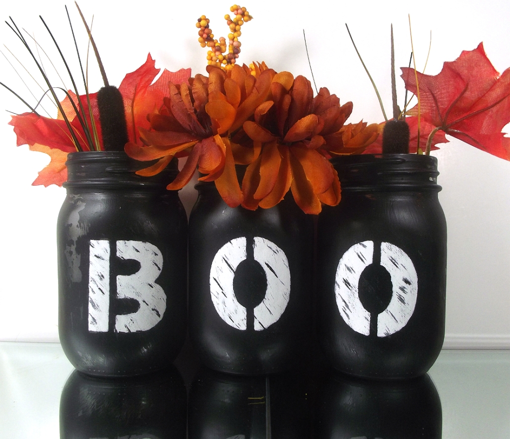 Halloween Decorations boo Mason jars