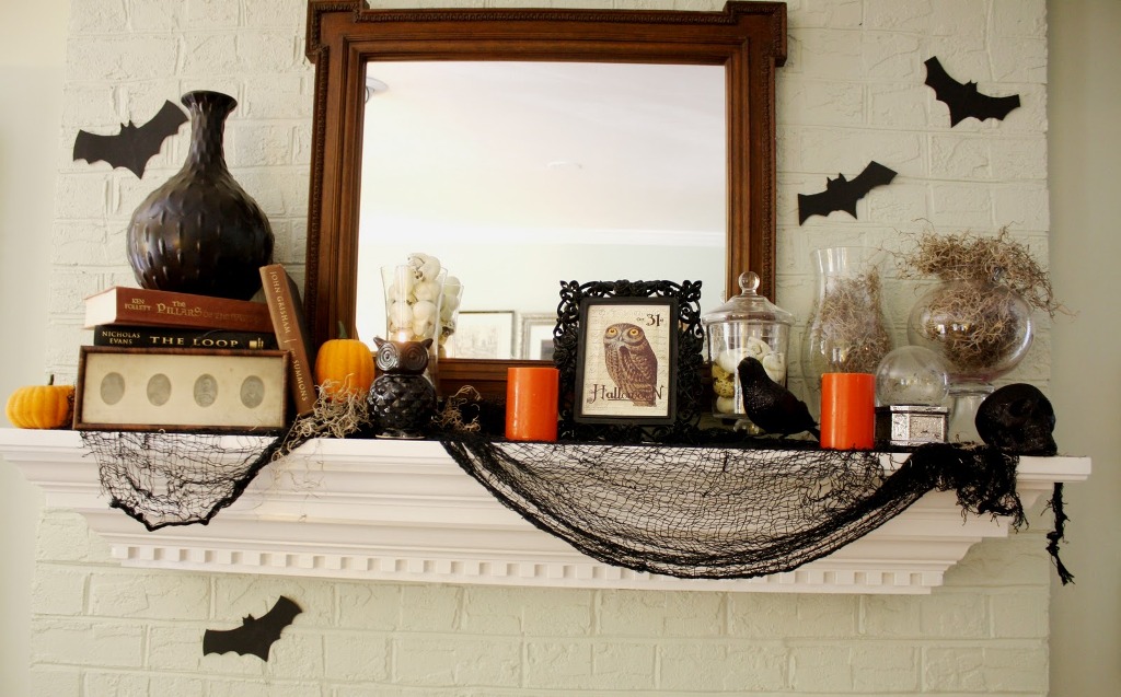 23 Best Ideas  For Halloween  Decorations  Fireplace  and Mantel 
