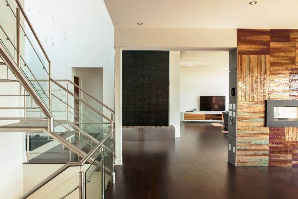 water fall in living room