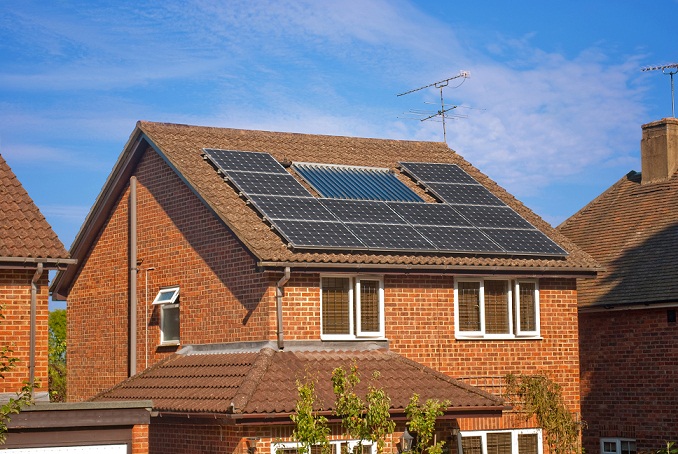 Solar panels on house