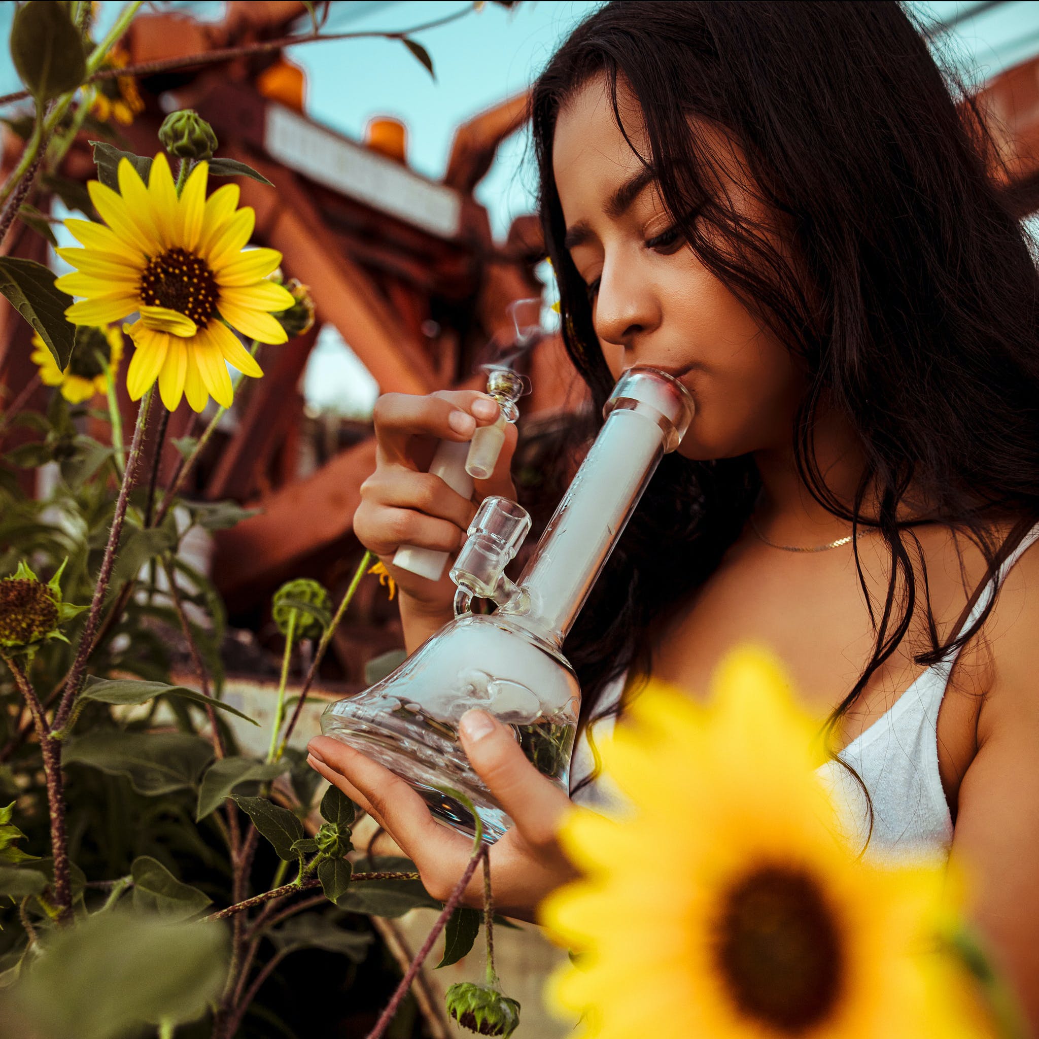 Smoking From a Bong