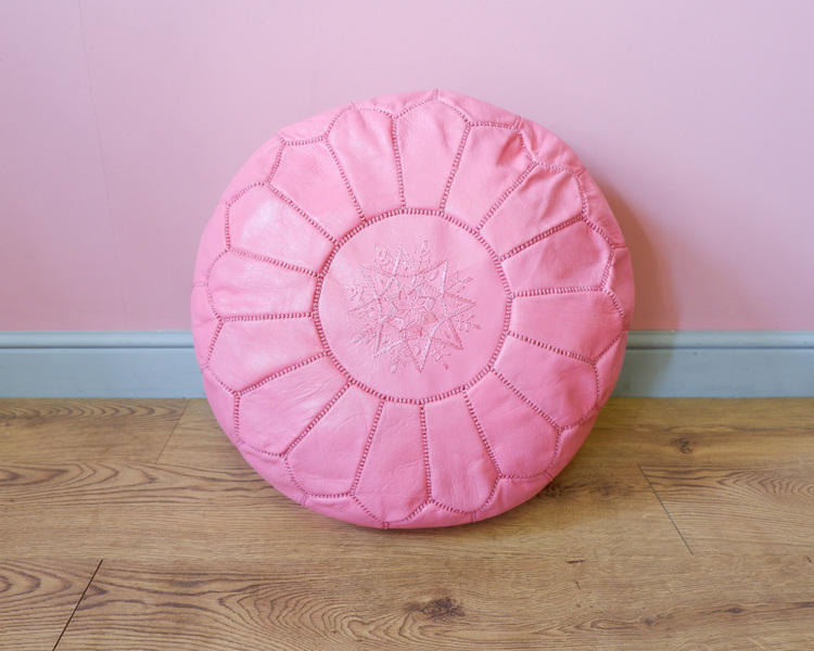 Moroccan Leather Pouffes3