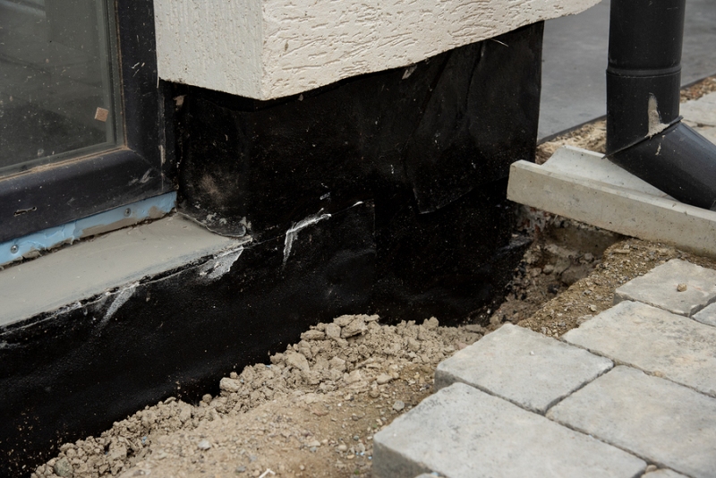Waterproofing House Foundation With Spray On Tar