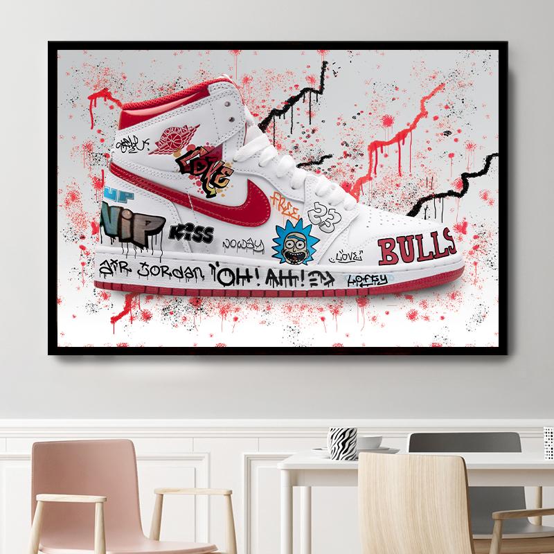 Mock up poster in dining room, hipster background, 3d render, 3d