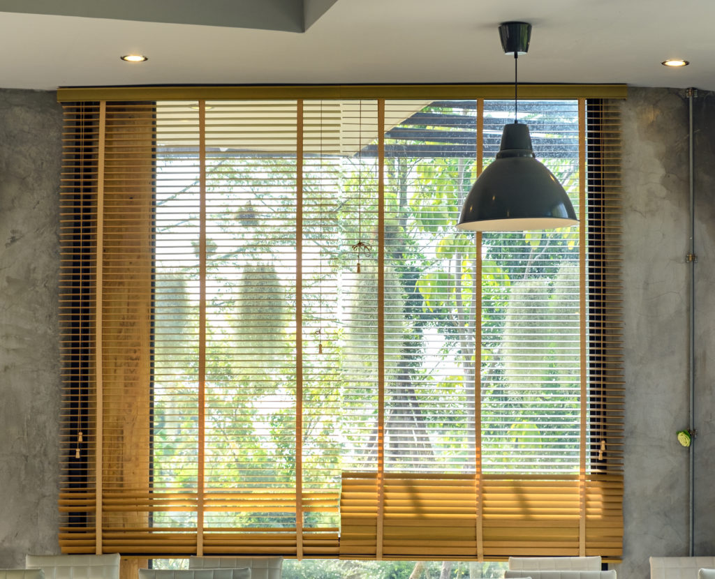 Architecture blinds wooden interior