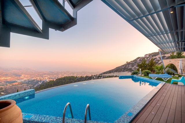luxury pool with a view