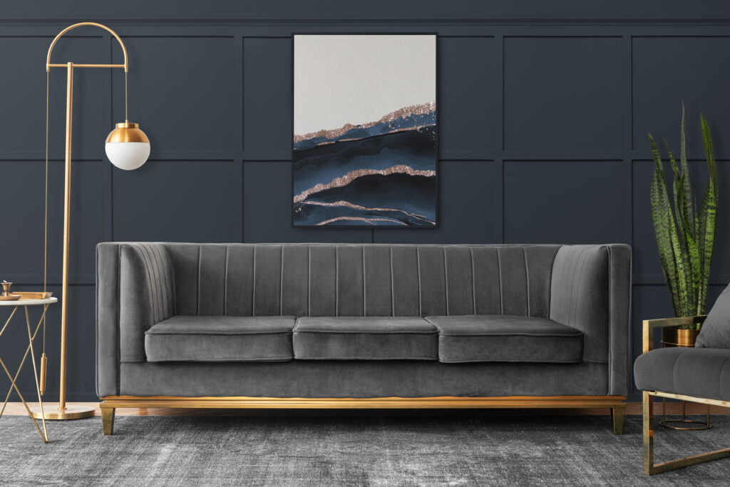 Chic modern luxury aesthetics style living room in gray tone