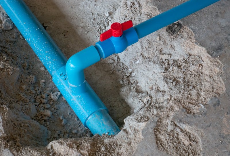 Pipe,Plumbing,Pvc,Blue,Water,Main,Broken.,Use,The,Drill