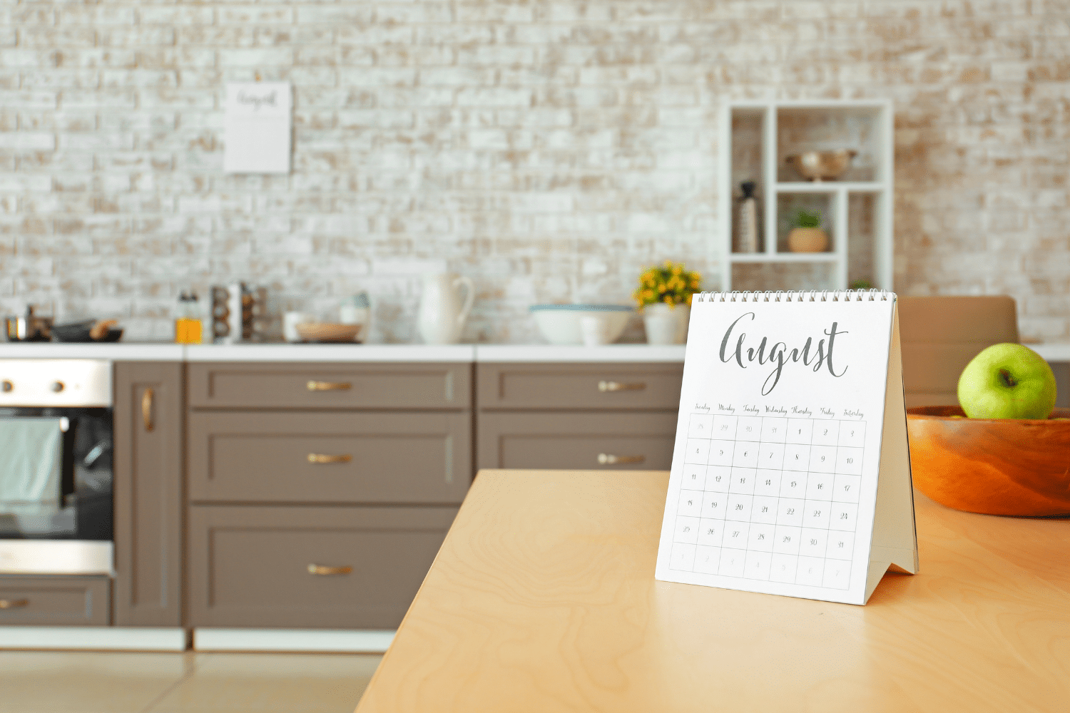 calendar in the kitchen