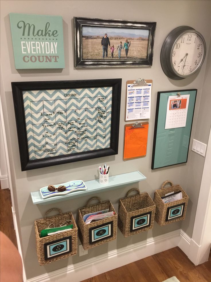 wall planner in the entryway