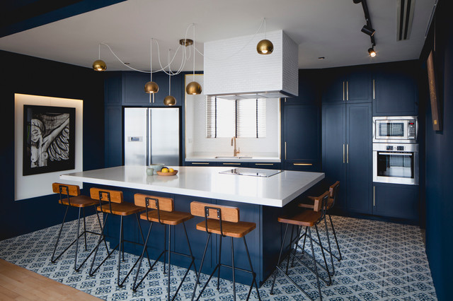 navy blue kitchen cabinets 1
