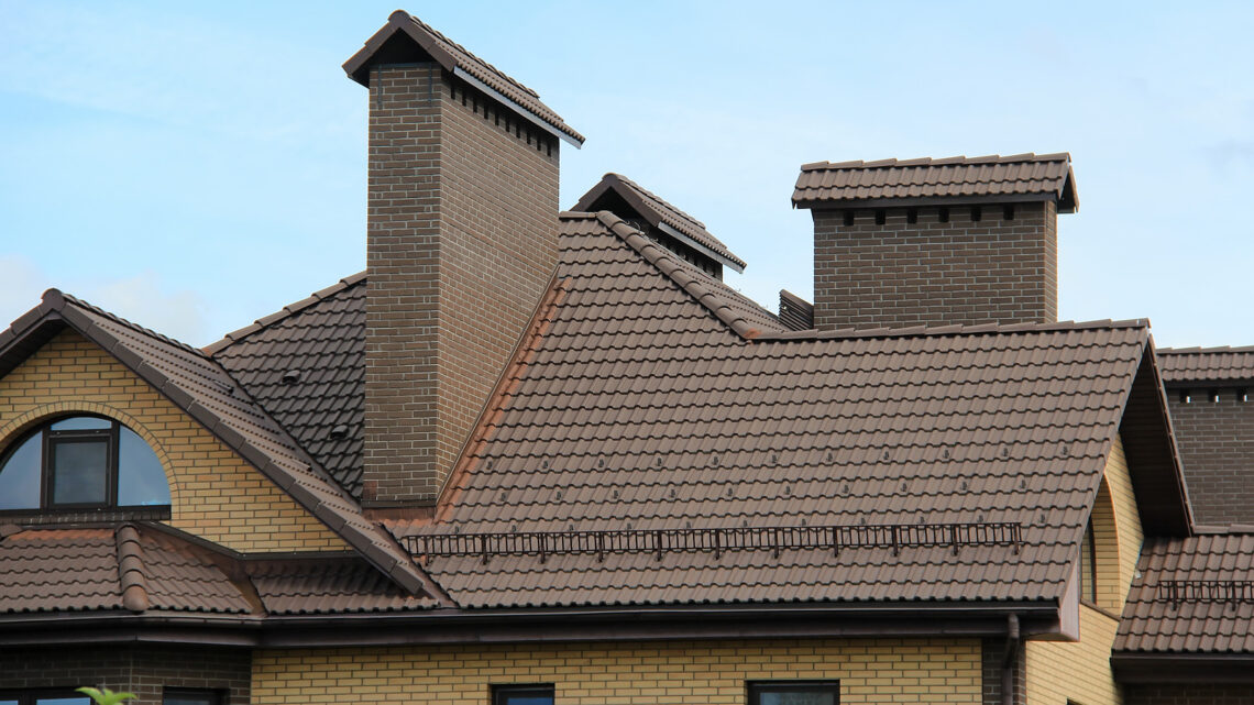 Icon,Roof,With,New,Brown,Roofing,Tiles,On,Residential,Property.