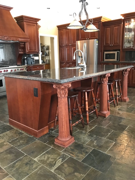 Custom Carved Wooden Legs for Kitchen Islands 2