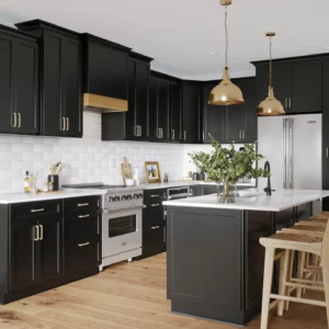 Black shaker kitchen cabinets 1