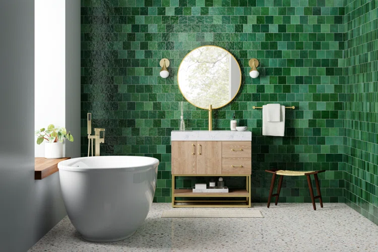 Green Bathroom Tiles 1