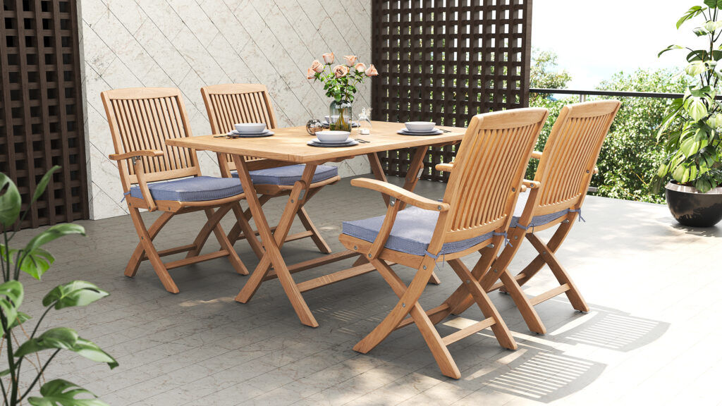 Folding Teak Chair Table 1