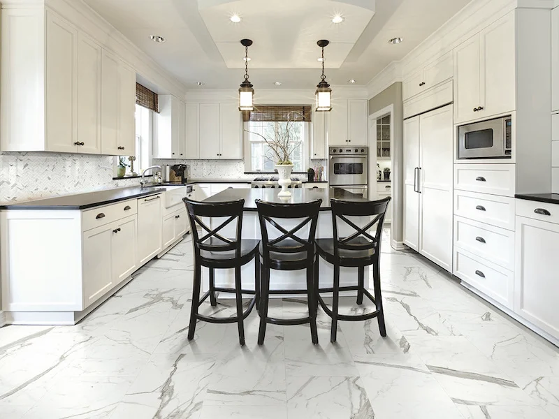 Popular Marble Tile Kitchen Floor 2