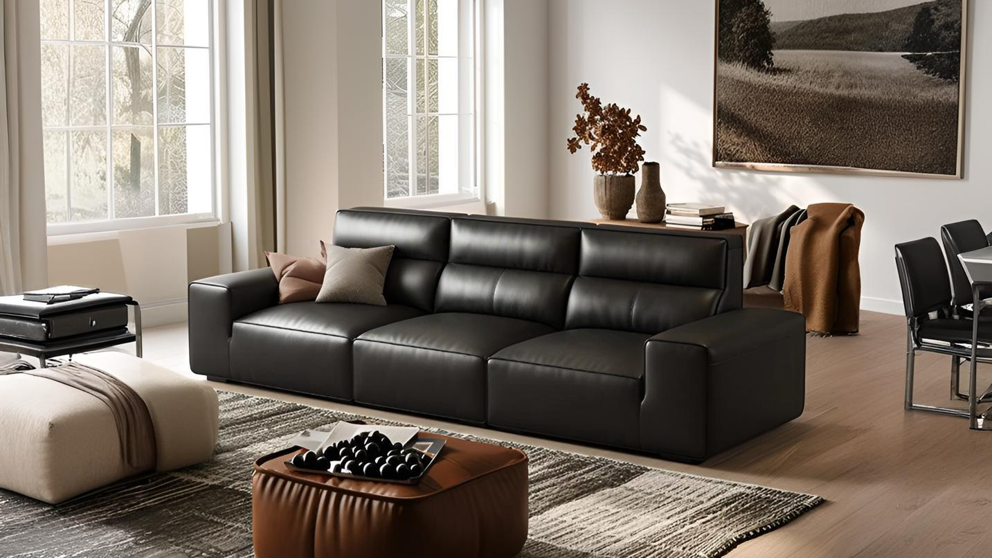 Black Leather Sofa