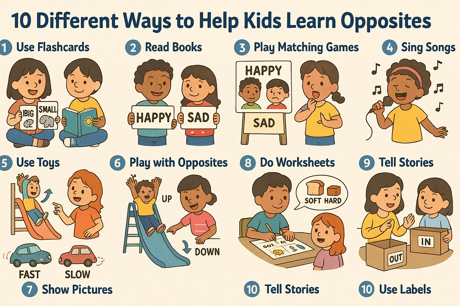 10 Different Ways to Help Kids Learn Opposites