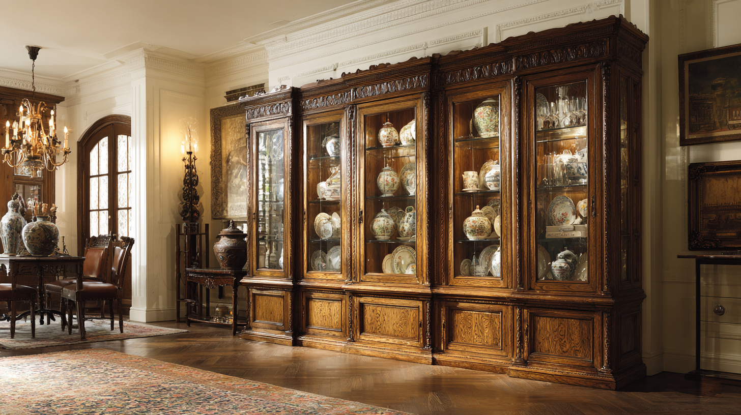 Oak China and Display Cabinets